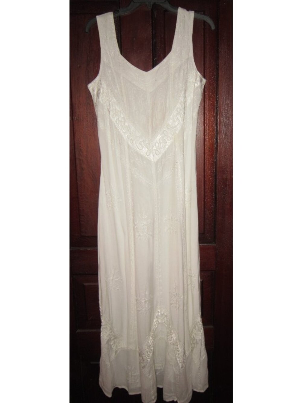 Holy Clothing New L White Maxi Dress Embroidered Sleeveless Ren Faire Fairy Flaw